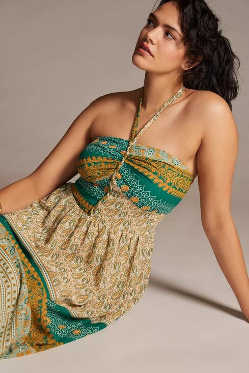 Anthropologie Dresses & Skirts - New Anthropologie TINY Twist Halter Maxi Dress $198 MEDIUM Green